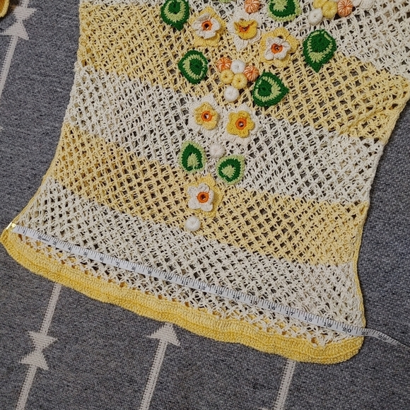 ADORABLE crochet floral swim cover/top S/M - Picture 12 of 13